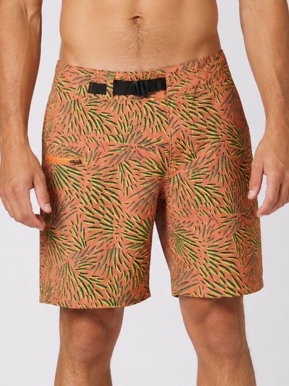 prAna Rock Shock Boardshort orange green Men’s size 30 small Surf Swim Shorts